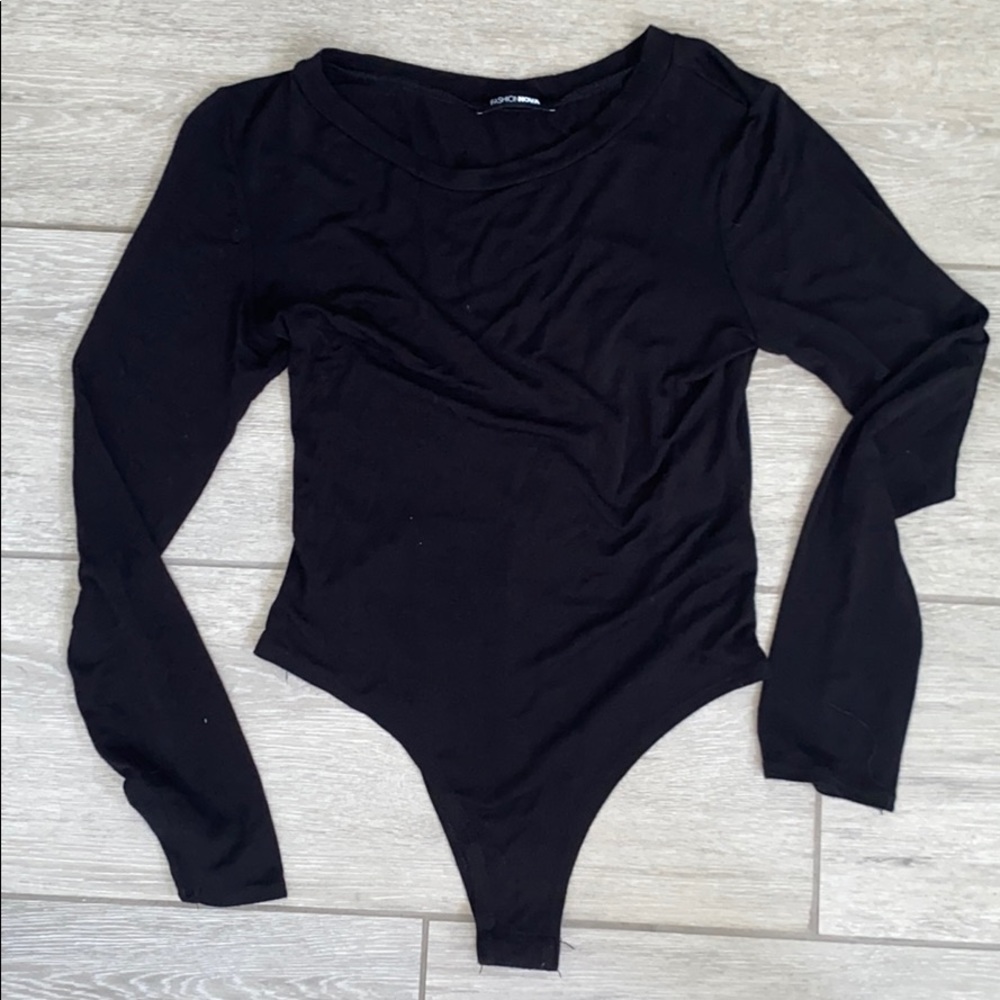 Fashion Nova black long sleeve bodysuit